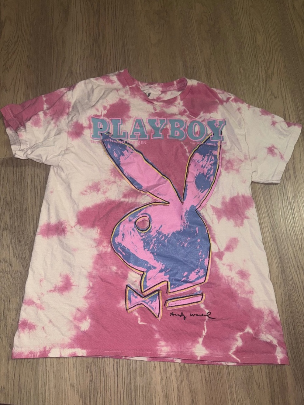 Playboy Bunny Tie-Dye Tee – Men’s Large Pink Graphic Y2K Streetwear